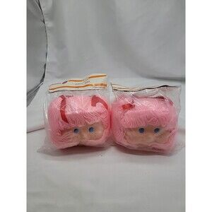 Zims Extra LG Plastic Doll Making Head  Pink Hair Lot Of 2 NEW